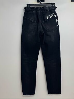 NWT Off-White Diagonal Pocket Denim Jeans Size 28 Distressed Fly Button